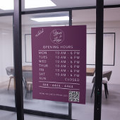 Aangepaste Logo Witte Zakelijke Openingstijden & Q Raamsticker
