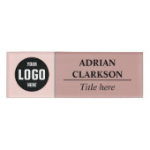 Aangepaste Logo Zacht Roze Magnetische Naam Tag Ba (Voorkant)