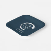 Aangepaste logo zakelijk | marineblauw papieren bordje (Gebogen)