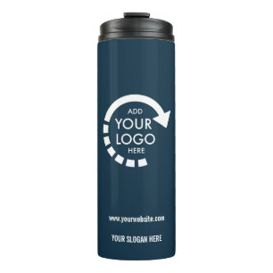Aangepaste logo zakelijk marineblauw thermosbeker