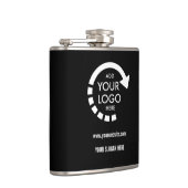 Aangepaste logo zakelijk | Modern zwart Heupfles (Rechts)