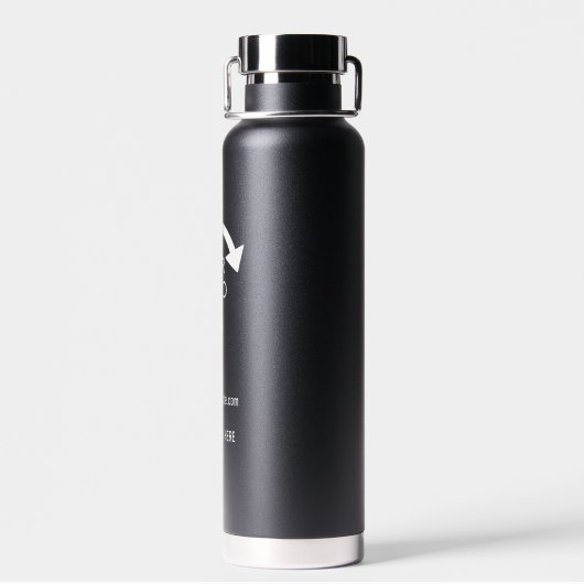 Aangepaste logo zakelijk | Modern zwart Waterfles (Achterkant)