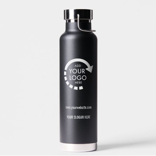 Aangepaste logo zakelijk | Modern zwart Waterfles (Links)