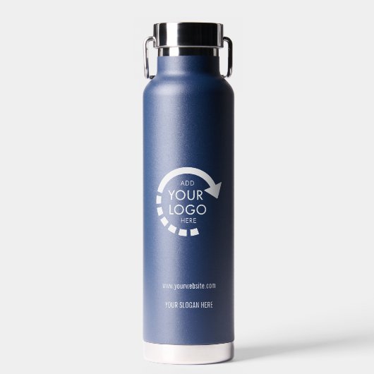 Aangepaste logo zakelijk | Moderne marine Waterfles (Voorkant)