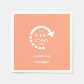 Aangepaste logo zakelijk | Perzikkoraal Servet (Voorkant)