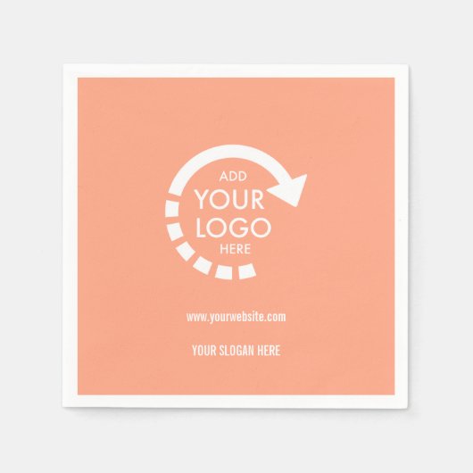 Aangepaste logo zakelijk | Perzikkoraal Servet (Voorkant)