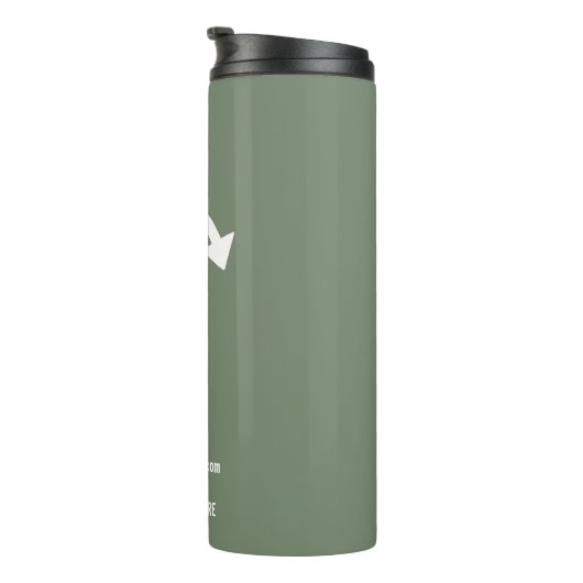 Aangepaste logo zakelijk | Sage Green Thermosbeker (Geroteerd rechts)