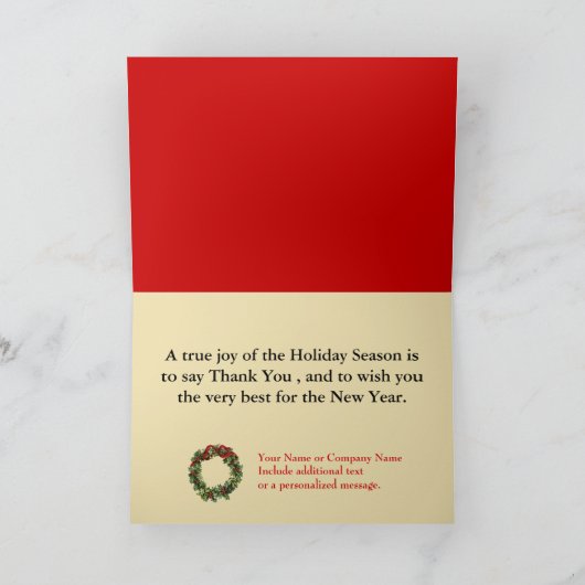 Aangepaste Logo Zakelijke Kerst Kaarten (Binnen)