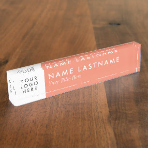 Aangepaste Logo zalm-peach kleur Modern Naambordje