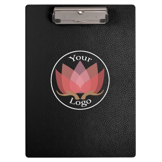 Aangepaste LOGO zwart leder Klembord (Voorkant)