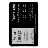 Aangepaste Logo Zwart Visitekaartje Stijlmagneet Magneet (Verticaal)