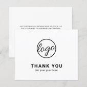 Aangepaste logo zwart-wit budget bedankkaart (Voorkant / Achterkant)