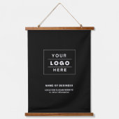 Aangepaste Logo zwart-wit Hangend Wandkleed (Voorkant)