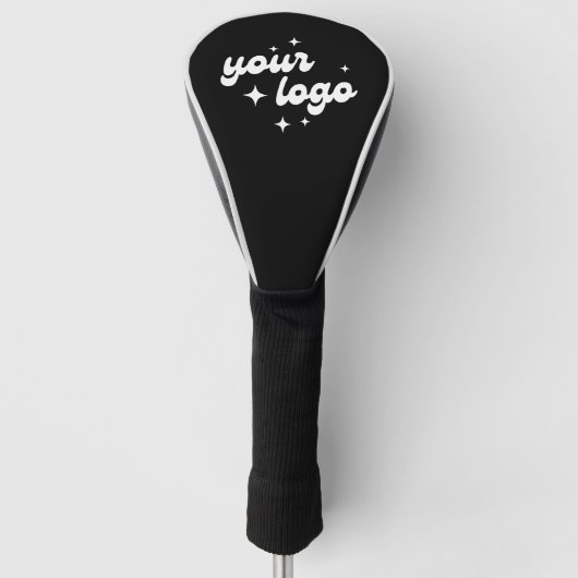 Aangepaste Logo zwart-wit promotiebedrijf Golfheadcover (Voorkant)