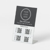 Aangepaste Logo Zwart & Wit Social Media Display Q Reclamebord Met Voetstuk (Voorkant)