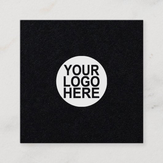 Aangepaste logo Zwart-wit vierkante visitekaartjes (Voorkant)