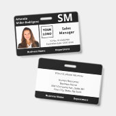 Aangepaste Logo zwart-witte foto-ID werknemer Badge (Voor- en achterkant)