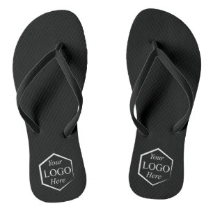 Aangepaste Logo Zwart Zakelijk Medewerker Bedrijfs Teenslippers