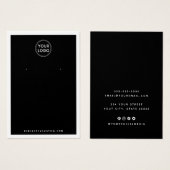 Aangepaste logo zwarte en witte oorkaart visitekaartje (Voorkant /achterkant)