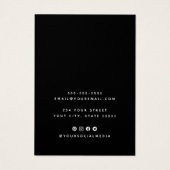 Aangepaste logo zwarte en witte oorkaart visitekaartje (Achterkant)