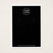 Aangepaste logo zwarte en witte oorkaart visitekaartje (Voorkant)