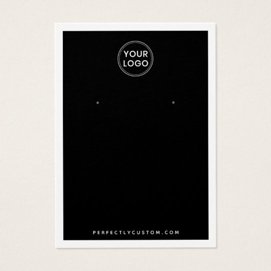 Aangepaste logo zwarte en witte oorkaart visitekaartje (Voorkant)