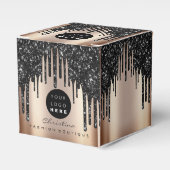 Aangepaste Logo zwarte Glitter-schijven Boutique R Bedankdoosjes (Voorkant Zijde)