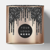 Aangepaste Logo zwarte Glitter-schijven Boutique R Bedankdoosjes (Bovenkant)