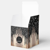 Aangepaste Logo zwarte Glitter-schijven Boutique R Bedankdoosjes (Geopend)