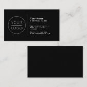 Aangepaste logo zwarte moderne minimalistische kle visitekaartje (Voorkant / Achterkant)