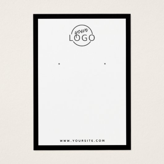 Aangepaste logo zwarte rand-oorenkaarten visitekaartje (Voorkant)