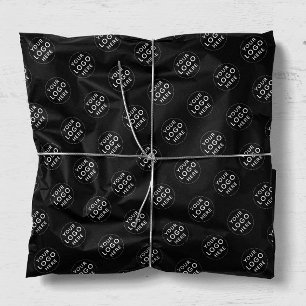 Aangepaste logo zwarte tissue papier business verp