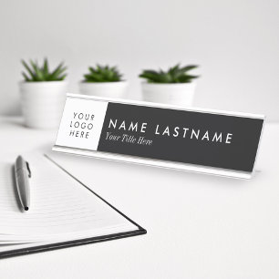 Aangepaste Logo zwarte zwarte Desk Bureau Naambordje
