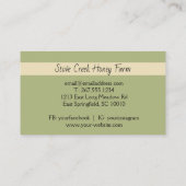 Aangepaste lokale honing kopen visitekaartje (Achterkant)