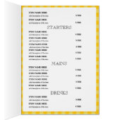 Aangepaste lokale Restaurantmenukaart (Binnen (Rechts))