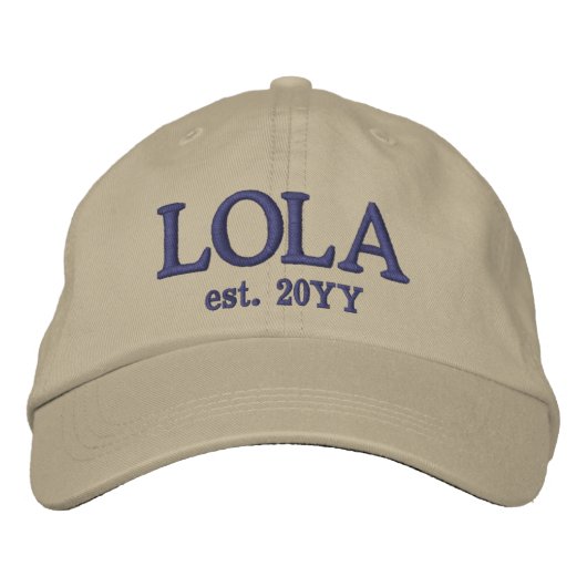 Aangepaste Lola Est. | Cadeaus voor oma Geborduurde Pet (Voorkant)