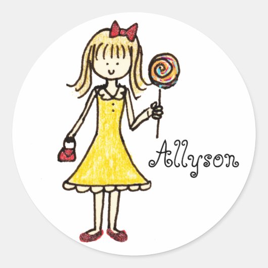 Aangepaste Lollipop-stickers Ronde Sticker (Voorkant)
