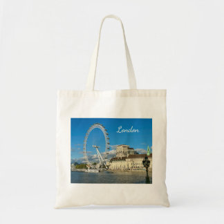 Aangepaste London Eye-reuzenrad en Theems Tote Bag