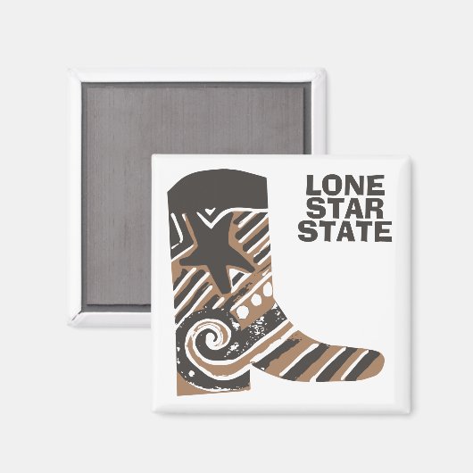 aangepaste lone star cowboy boot magnet (Voorkant / Achterkant)