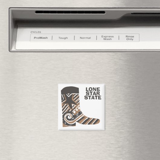 aangepaste lone star cowboy boot magnet (Insitu (Vaatwasser))