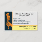 Aangepaste Loodgieter Service Professional Visitekaartje (Voorkant)