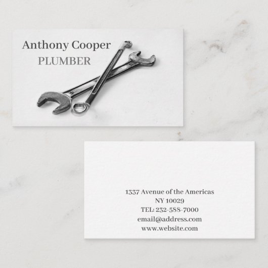 Aangepaste loodgieter visitekaartje (Voorkant / Achterkant)