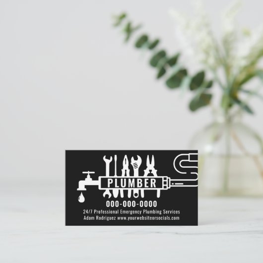 Aangepaste loodgieter visitekaartje (Staand voorkant)