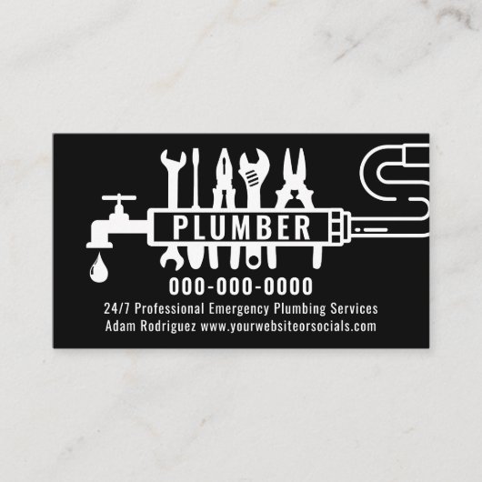 Aangepaste loodgieter visitekaartje (Voorkant)