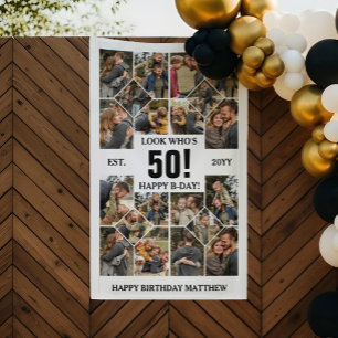 Aangepaste Look Who's 50 Gefeliciteerd Verjaardag Spandoek