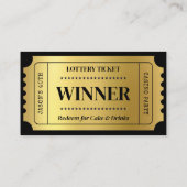 Aangepaste Loterij Ticket voor Casino Party, Zwart Notitiekaartje (Achterkant)