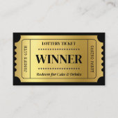 Aangepaste Loterij Ticket voor Casino Party, Zwart Notitiekaartje (Voorkant)