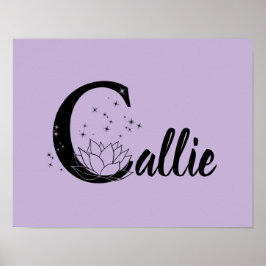 Aangepaste Lotus Bloem Monogram Letter C Kwekerij  Poster