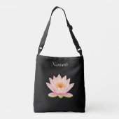 Aangepaste Lotus Flower op Black Namaste Crossbody Crossbody Tas (Achterkant)