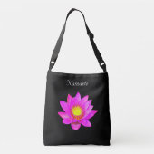 Aangepaste Lotus Flower op Black Namaste Crossbody Crossbody Tas (Achterkant)